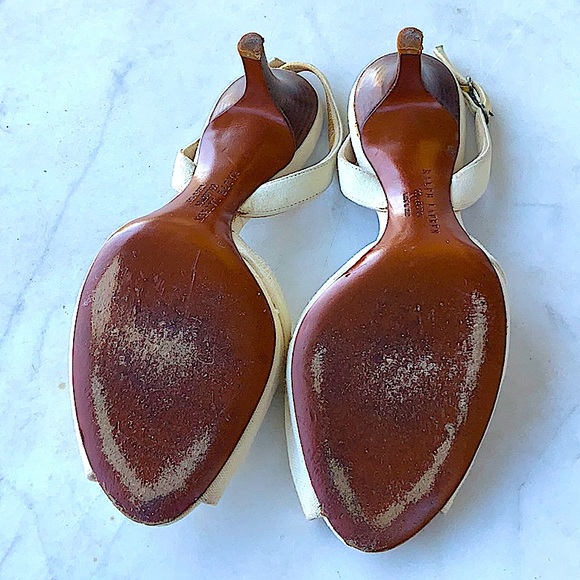 RALPH LAUREN COLLECTION SLING BACK  SUEDE LINEN 3 IN 9M Y2K VINTAGE ITALY - Picture 12 of 12
